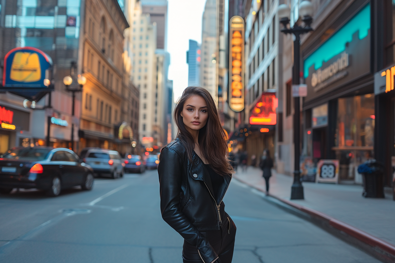 AI image editing before - woman in city